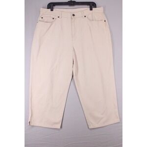Lauren Ralph Lauren Women Size 16 Khaki Capri High Rise Professional Casual